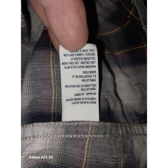 American Eagle Plaid Pearl Snap Shirt Large - Picture 6 of 6